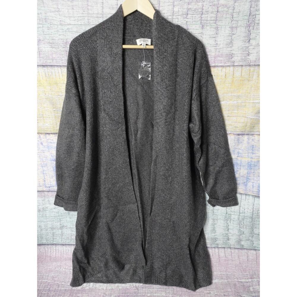 Candace Cameron Bure Cardi Coat Sweater Dark Heather Gray, Size Small - New